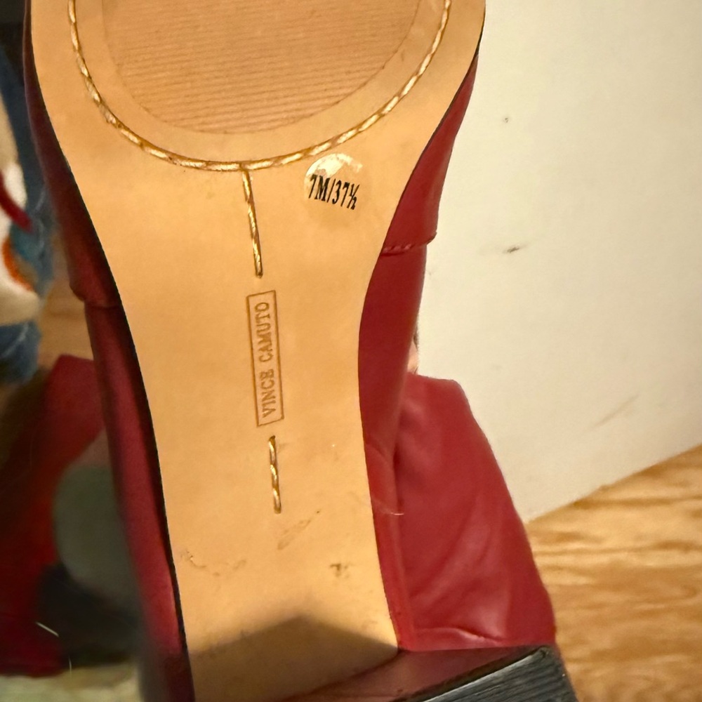 Vince Camuto tall Vibrant Red Soft leather boots -New - Picture 3 of 5